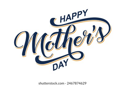 Happy Mother's Day lettering vector. Handmade calligraphy vector illustration. Mother's day card with heart	