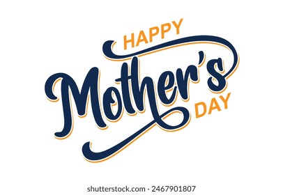 Happy Mother's Day lettering vector. Handmade calligraphy vector illustration. Mother's day card with heart	