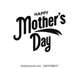 Happy mother's day lettering vector. Calligraphic design elements with vintage typography and holiday-themed symbols for cards and banners