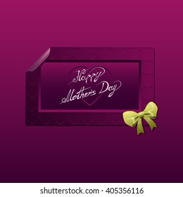 Happy Mothers Day. Happy Mothers Day Lettering. Happy Mothers Day Vector Illustration.  Vector Festive Holiday Illustration With Lettering And  Ribbon  Bow. 