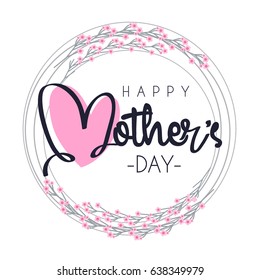 Happy Mother's Day Lettering in vector, calligraphy, modern brush greeting card, hand drawn design elements, gifts, poster, banner, wallpaper, web template, card, invitation, quotes
