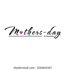 Happy Mother's Day Letters. Vector illustration of handmade calligraphy. Mother's day card with heart,background,
