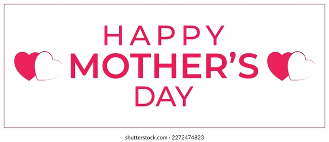 happy mothers day logo banner, vector template, Happy Mother`s Day elegant calligraphy banner, Happy Mother's Day background with flowers and hearts, Happy Mother`s Day elegant lettering banner pink.