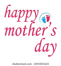 "Happy Mother's Day" Logo, Mothers Day Logo, Mothers Day Card, Happy Mother's Day Schriftzug, Karte mit Herz, Happy Shirt Design.