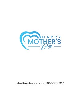 happy mother's day logo design, love vector logo design, flat vector logo design