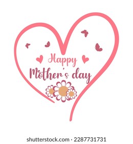 Happy mother's day for logo, label, print, poster or invitation