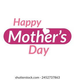 Happy Mothers Day logo vector. "Happy Mothers' Day" mom and child affection concept greeting design for all mother lovers.