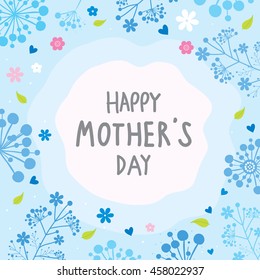 Happy Mothers Day Love Mom card flower Vector