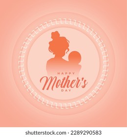 happy mothers day lovely background with mommy and child silhouette vector