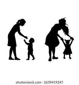 happy Mother's Day lovely background for mom and daughter love relation vector