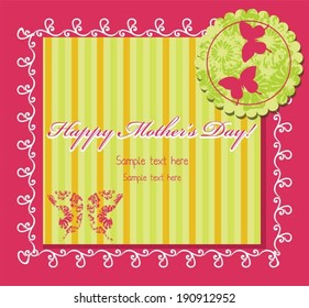 Happy Mother's Day with lovely butterfly and flowers