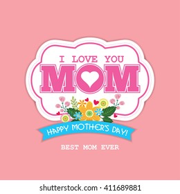 Happy Mother's Day - Lovely Greeting Card / Happy mother's day on a white background