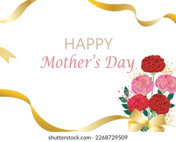 Happy mother`s day message card. Carnation.