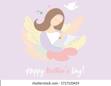 Happy Mother's Day! Mother and Baby. Love. Symbol.