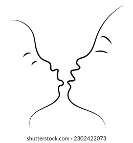 Happy Mother's Day Mother with baby Kiss, Silhouette illustration