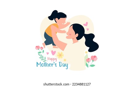 Feliz Día de la Madre. La ilusión de la madre feliz y su hijo