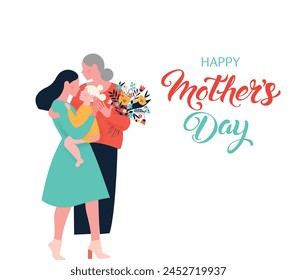 Happy Mother's Day, Happy Mothers day, Happy Mother day, Mother Day, Mom, I love you Mom, You are the best, Vector Illustration, Editable typography design, Creative Concept, Editable Template, Eps