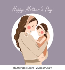 HAPPY MOTHER'S DAY MOTHER DAY MUMMY MUM GRANDMOTHER MOTHER AND BABY WOMEN DAY HAND DRAWN VECTOR