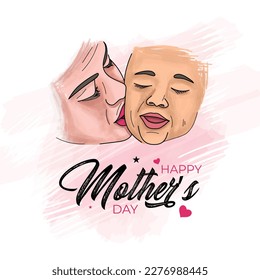 Happy mothers day for mother and son card design, happy mother`s day greeting card