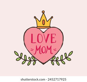 Happy Mother's Day, Happy Mothers day, Happy Mother day, Mother Day, Stylish Design, Mom, I love you Mom, Minimal Editable Design, Love Mom, Editable template, Graphic Source, Creative Concept