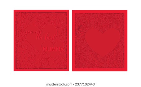 Happy Mother's day multilayer gift card illustration.