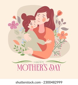 Happy mother's day on 14 may illustration