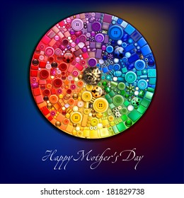 Happy Mother's Day On Blackboard With buttons