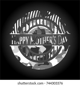 Happy Mother's Day on grey camo texture