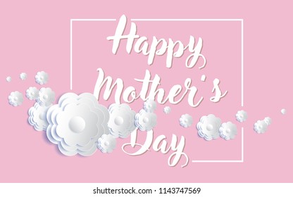 Happy mother's day on a pink background. Vector Illustration EPS 10