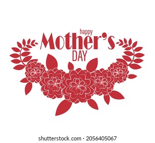 happy mothers day on white background. Editable vector for postcard, banner, invitation.
