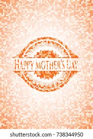 Happy Mother's Day orange mosaic emblem