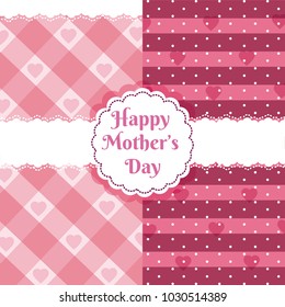 Happy mothers day over cute pattern