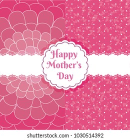 Happy mothers day over cute pattern