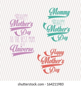 happy mothers day over lineal background vector illustration