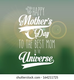 happy mothers day over pattern  background vector illustration