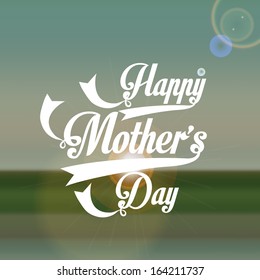 happy mothers day over pattern background vector illustration
