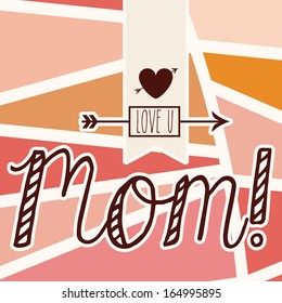 happy mothers day over pattern  background vector illustration
