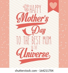 happy mothers day over pink background vector illustration