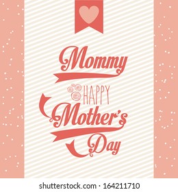 happy mothers day over pink background vector illustration