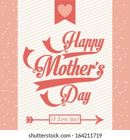 happy mothers day over pink  background vector illustration
