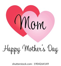 Happy Mothers Day overlapping hearts graphic