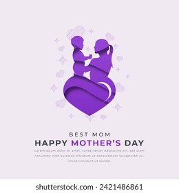 Happy Mothers Day Paper cut style Vector Design Illustration for Background, Poster, Banner, Advertising, Greeting Card