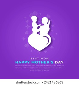 Feliz Día de la Madre Estilo de corte de papel Vector Diseño Ilustración para fondo, afiche, cartel, publicidad, tarjeta de saludo