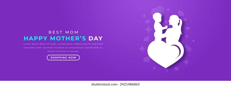 Happy Mothers Day Paper cut style Vector Design Illustration for Background, Poster, Banner, Advertising, Greeting Card