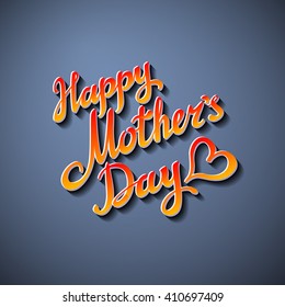 happy mothers day paper lettering background grey art