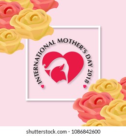 Happy Mother's day with pink background vector