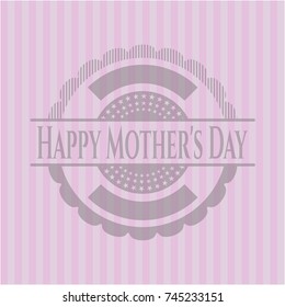 Happy Mother's Day pink emblem. Retro