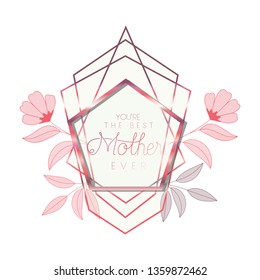 happy mother's day with pink frame pentagon