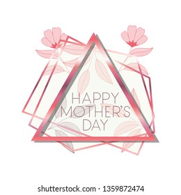 happy mother's day with pink frame triangle