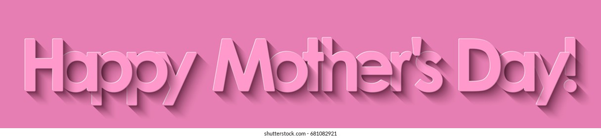 Happy Mother's Day! Pink lettering on pink background. Vector EPS10